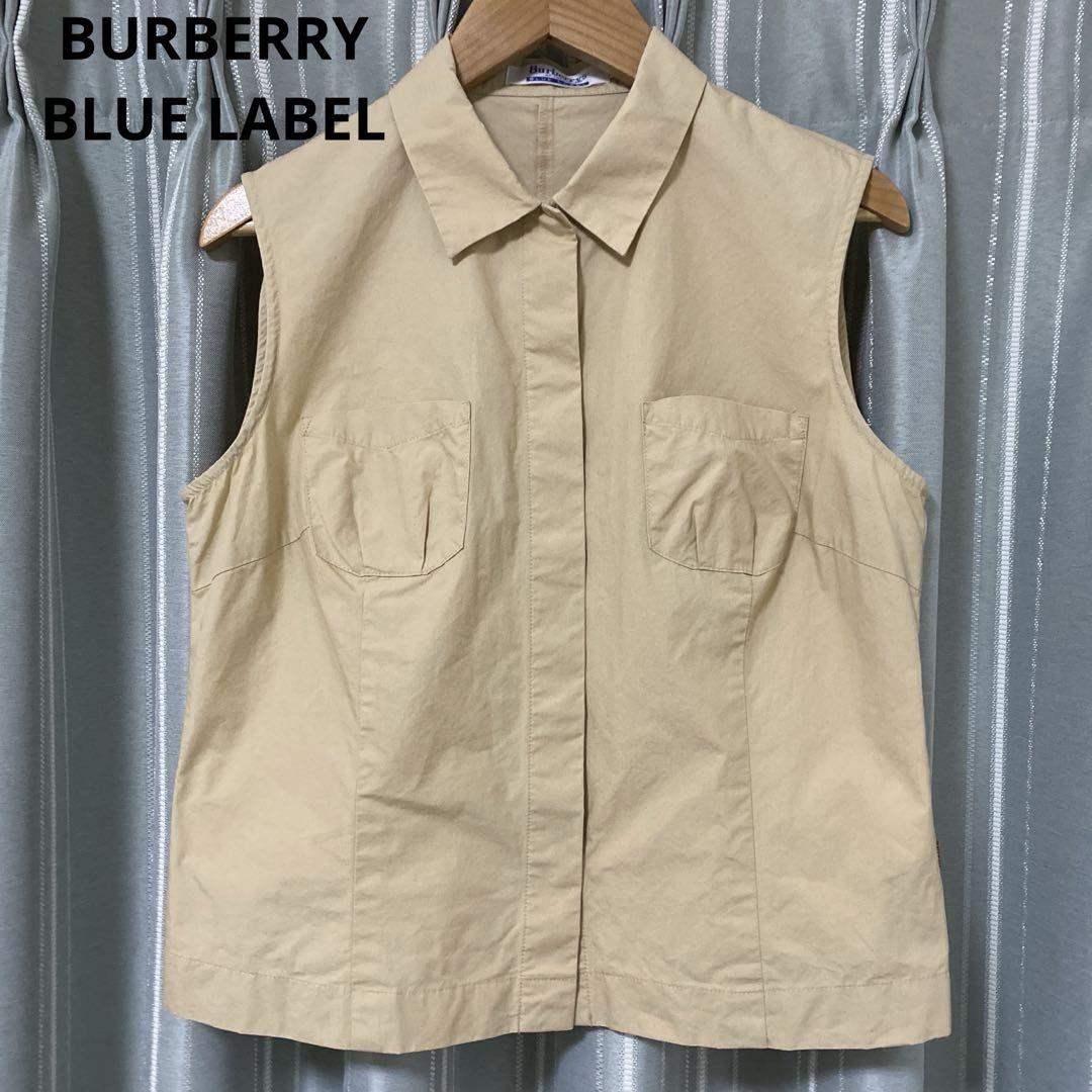 【BURBERRY BLUE LABEL】ベージュ ノースリーブシャツ　ベスト
