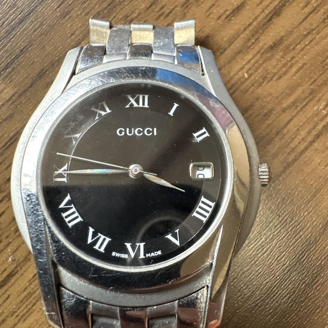 グッチ GUCCI 腕時計 メンズ デイト 3針 黒文字盤 5500M