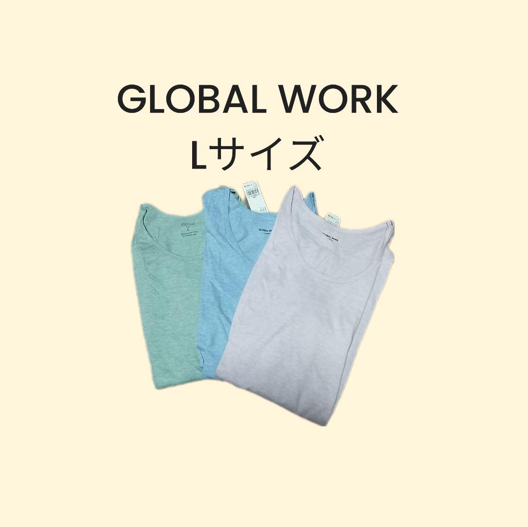オータムセール グローバルワーク 長袖Tシャツ/カットソー トップス L
