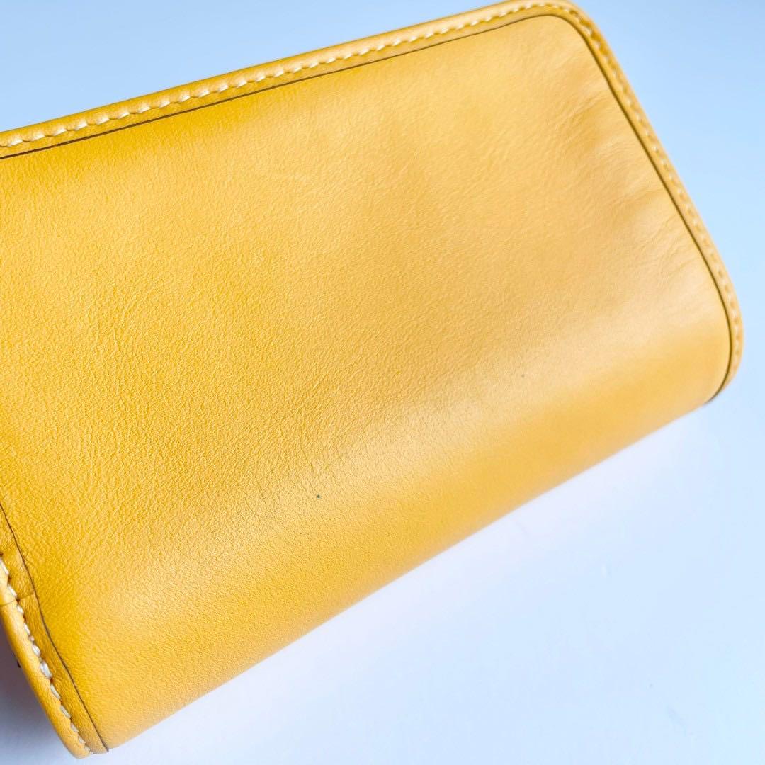 ほぼ新品 COACH コーチ 二つ折り財布 タビー ミディアム ウォレット 黄色