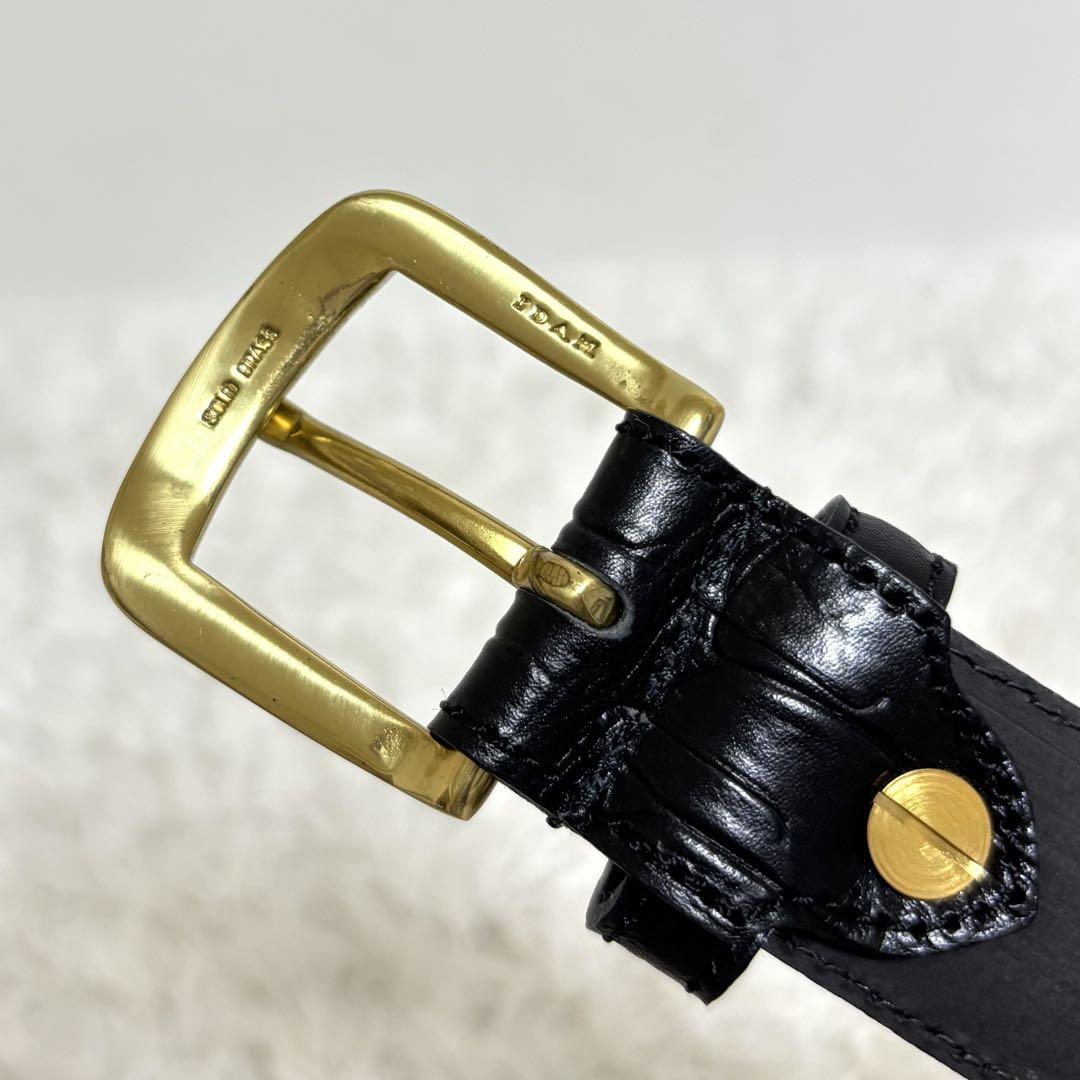 【極美品】 GIVENCHY クロコ型押し ベルト ゴールド金具 フランス製