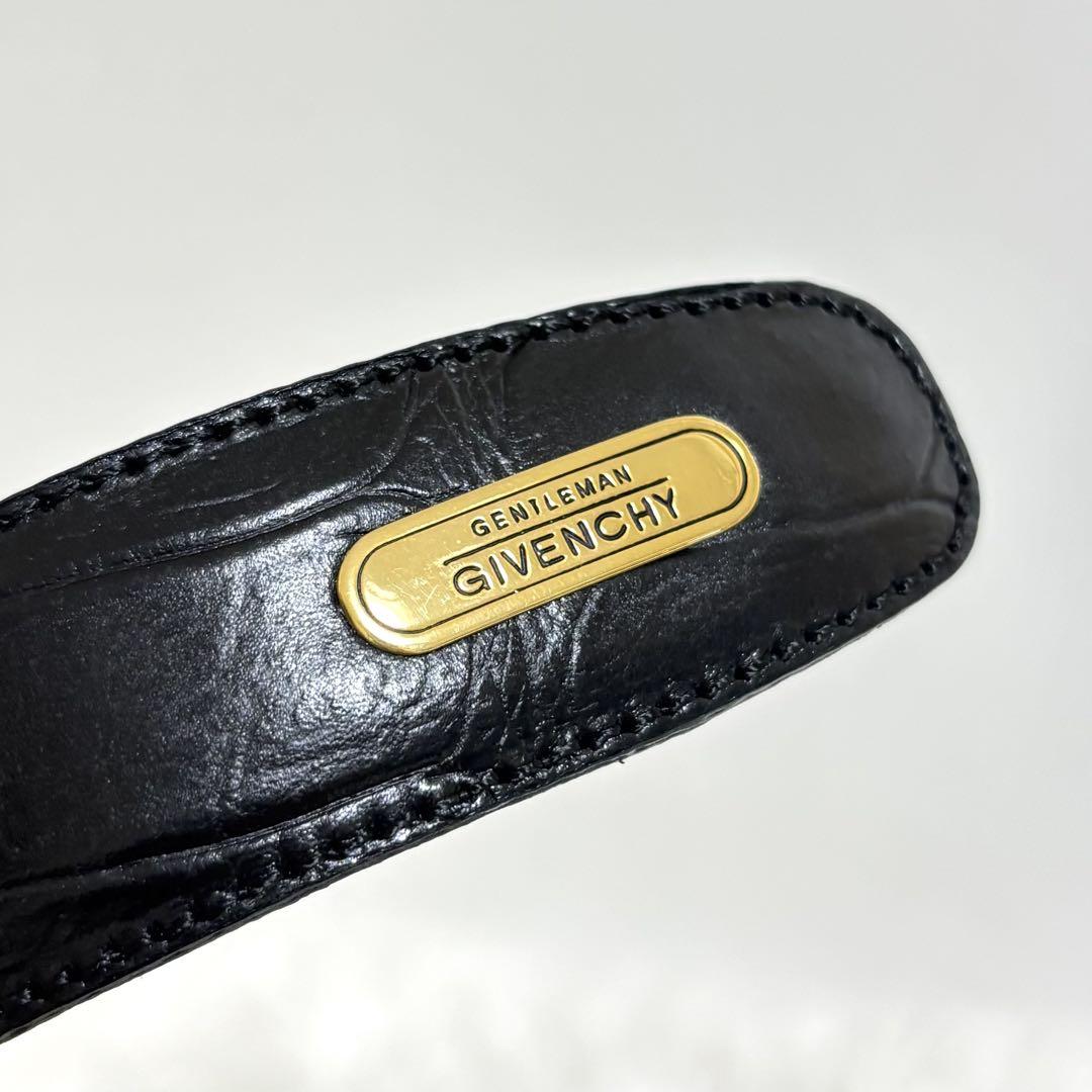 【極美品】 GIVENCHY クロコ型押し ベルト ゴールド金具 フランス製
