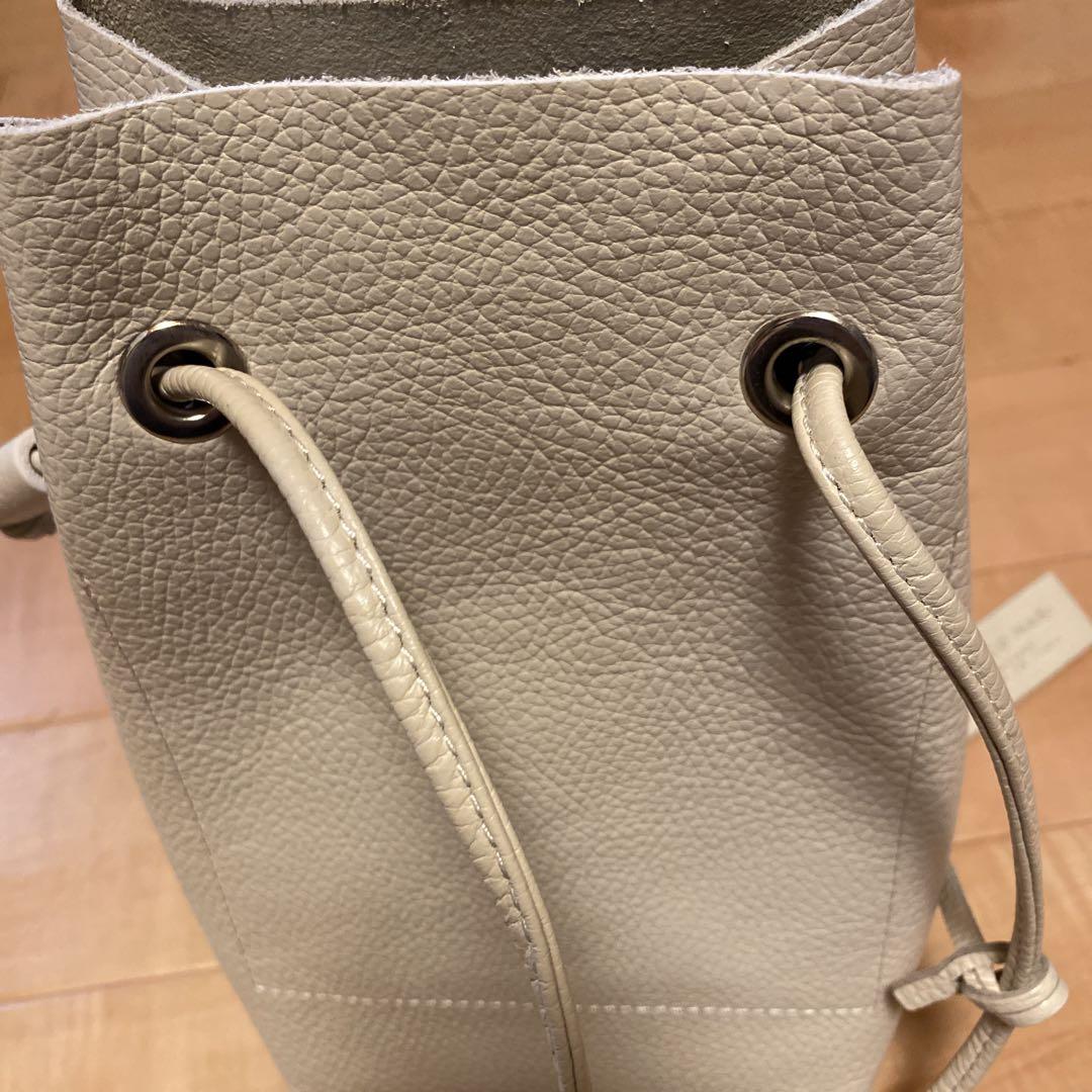 【美品】MARCO MASI マルコマージ　巾着ショルダーバッグ　本革アイボリー