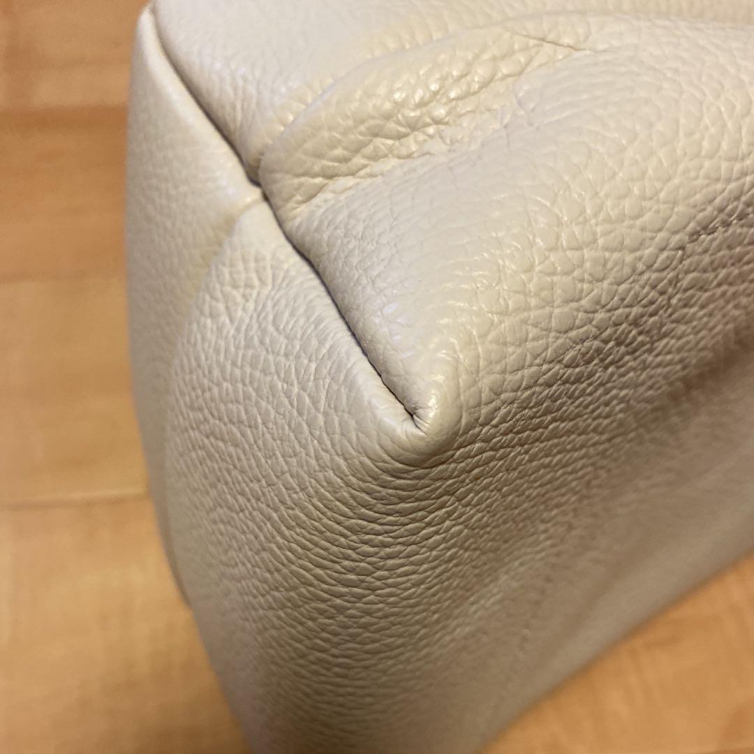 【美品】MARCO MASI マルコマージ　巾着ショルダーバッグ　本革アイボリー