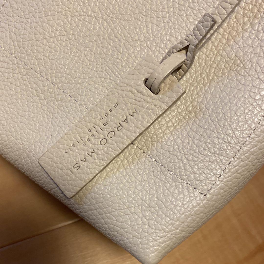 【美品】MARCO MASI マルコマージ　巾着ショルダーバッグ　本革アイボリー