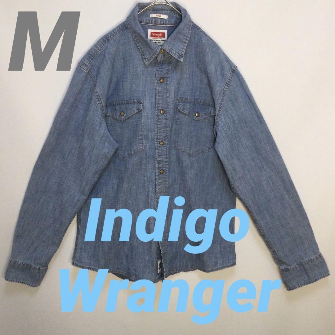 メンズ　長袖　デニムタンガリーシャツ　By Indigo Wranglerトップス