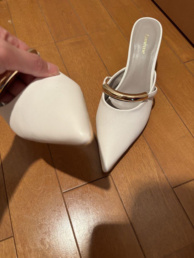 aimeine エメイン ゴールドモチーフポインテッドミュール