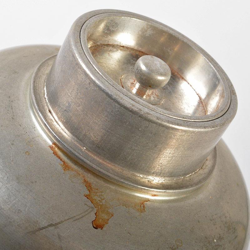 煎茶道具　大阪尚美堂造　錫製　茶壷　茶心壷　約507g　共箱　D　R6478