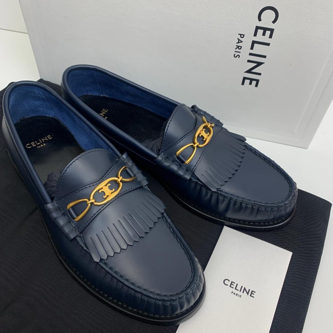 新品未使用 CELINE ルコ ローファー ネイビー#35.5 23121252 新品未使用 CELINE ルコ ローファー ネイビー#35.5 23121252