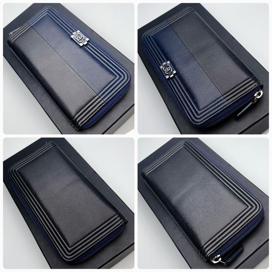 本日限り！新品未使用 ボーイシャネル ジッピー 黒 紺 長財布 正規保証2831 本日限り！新品未使用 ボーイシャネル ジッピー 黒 紺 長財布