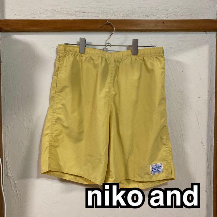 ハーフパンツ nikoand 膝ショーツ イエロー 夏パンツ