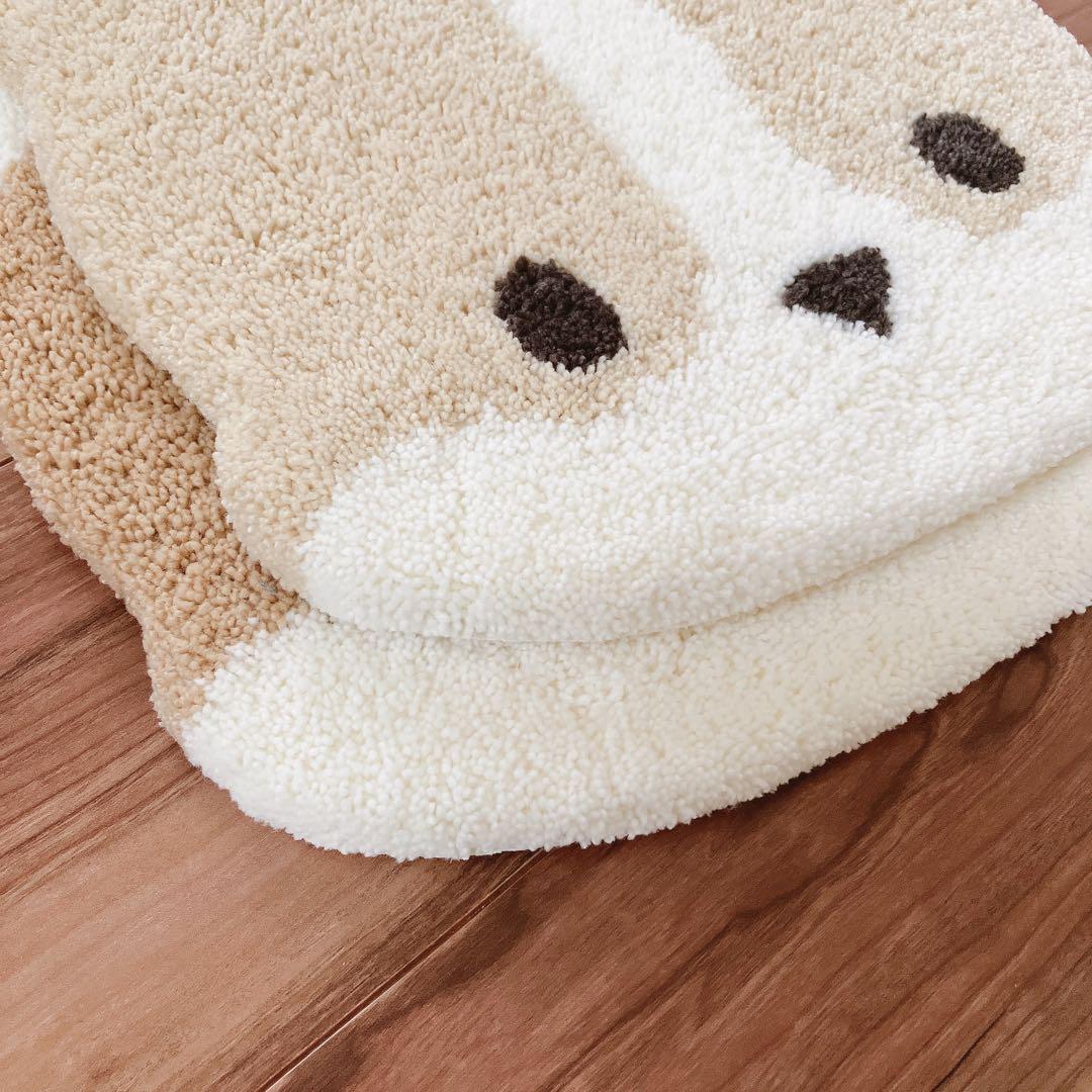 ハンドメイド タフティングラグ（コーギー・薄茶）
