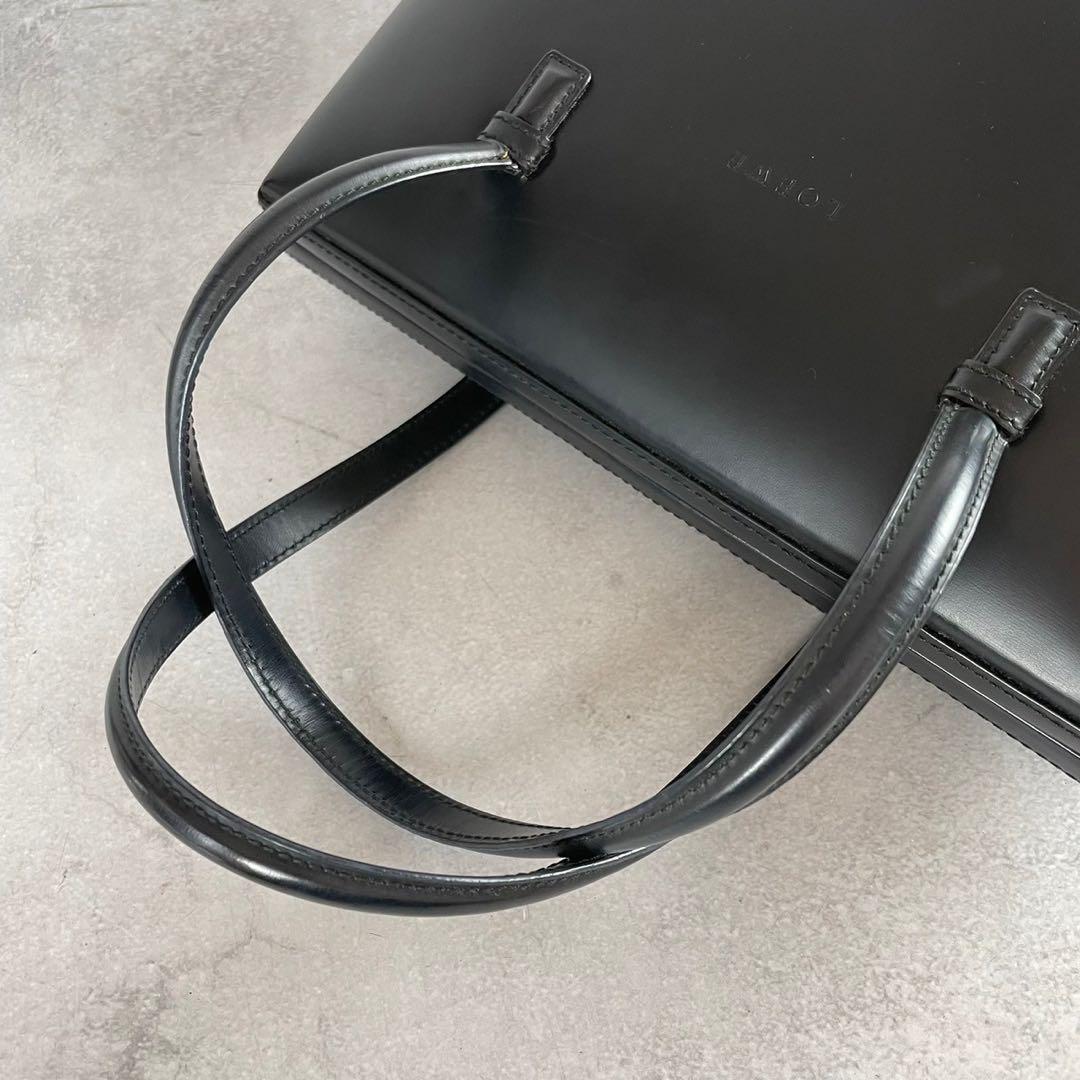 希少✨ LOEWE フォーマルバッグ ボックスカーフレザー ブラック がま口