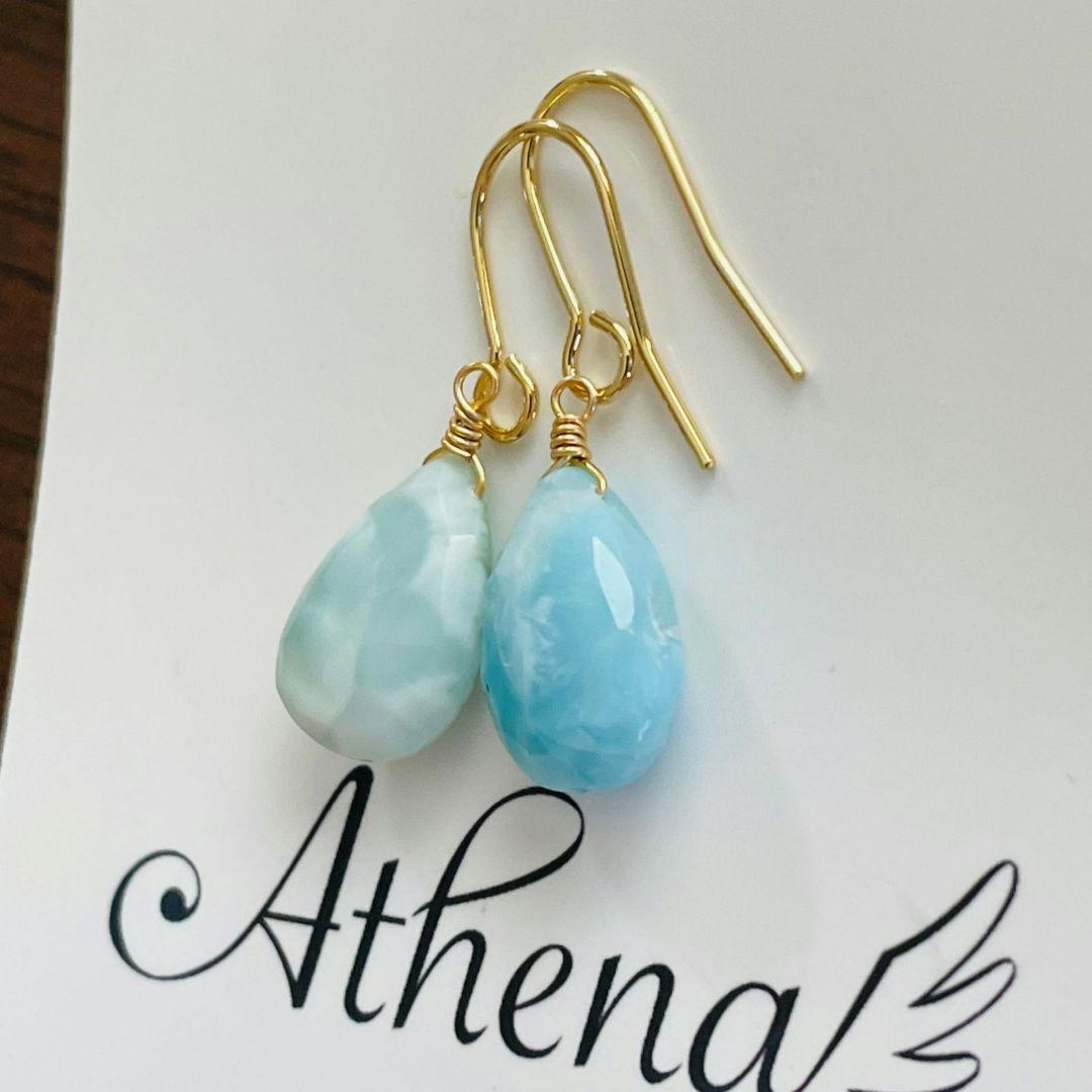 ラリマーペアシェイプカット14Kgf天然石ピアス | karasica-vucica.hr