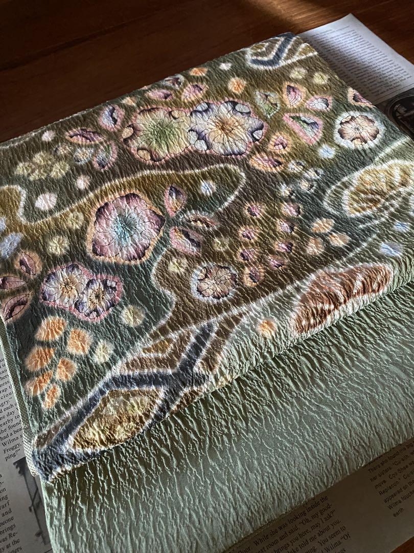 人気アイテム ☆美品☆辻ヶ花帯 モス 柔らか帯 芯なし お太鼓柄 袋帯 膨れ織り 着物・浴衣
