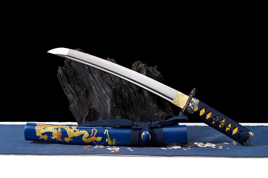 中炭素鋼武士刀【蒼龍短刀】 模造刀 居合刀 斬馬刀 龍泉剣 清剣