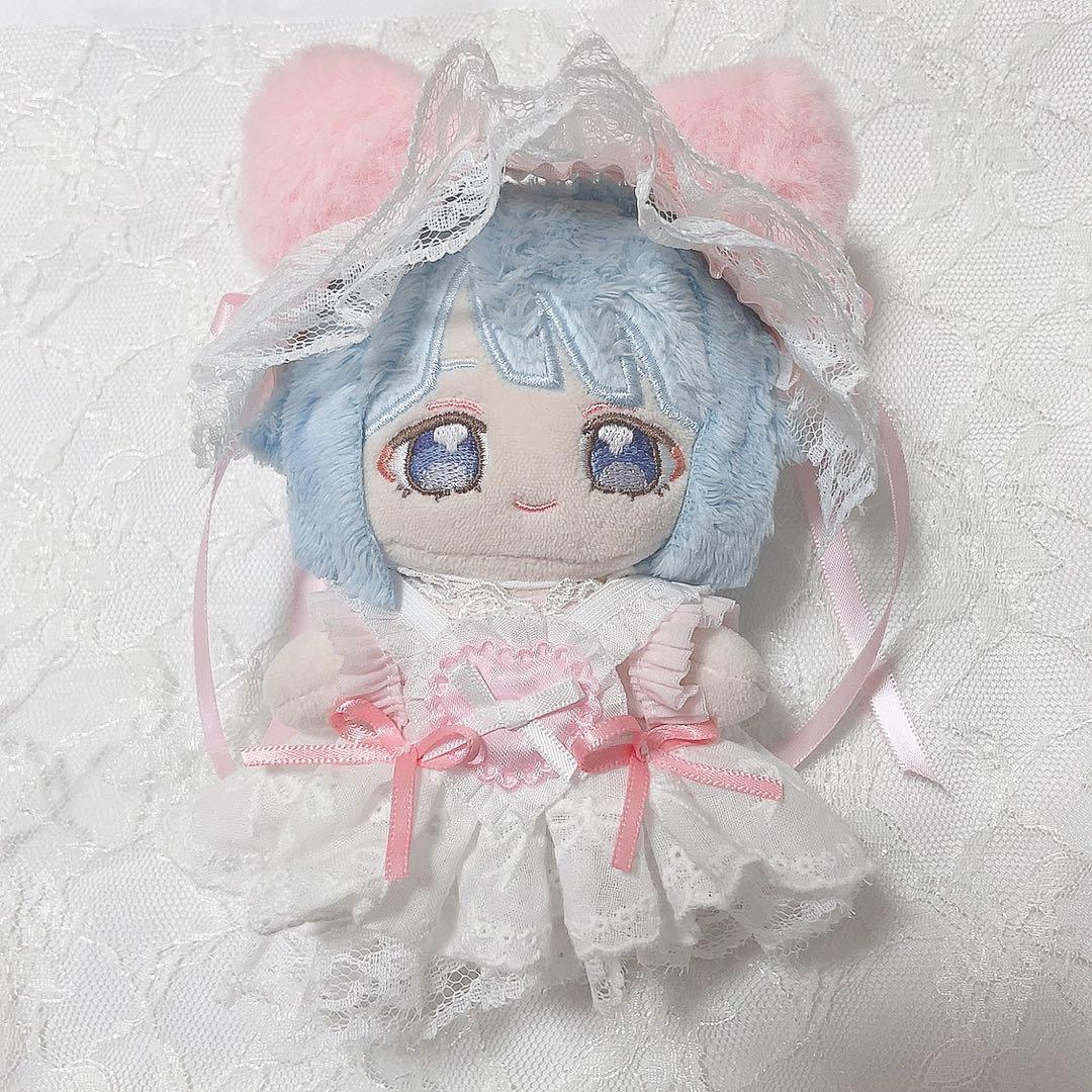 ぬい服 ねこみみアイドルミニドレス　みずいろ