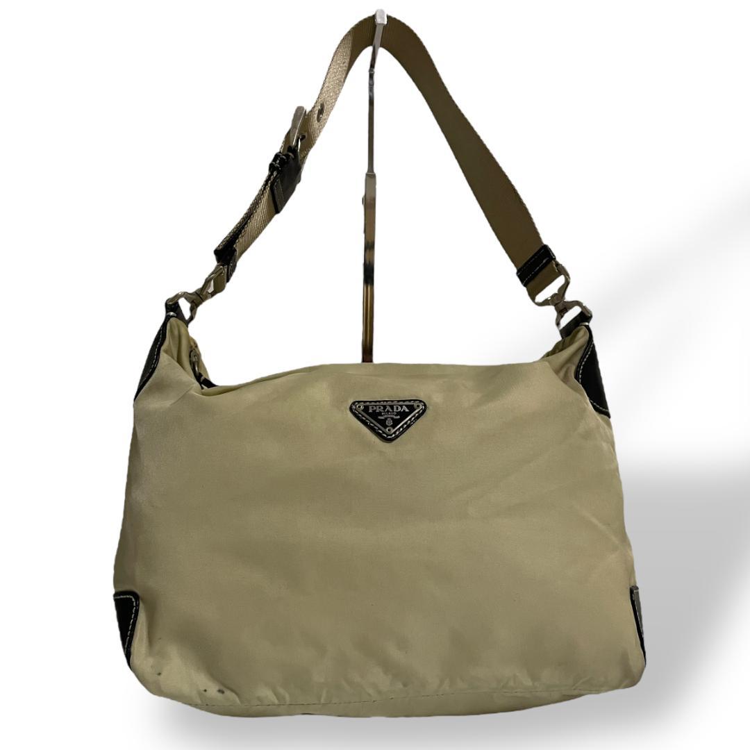 【格安出品】PRADA プラダ 三角ロゴ ポコノ ショルダーバッグ ベルト金具