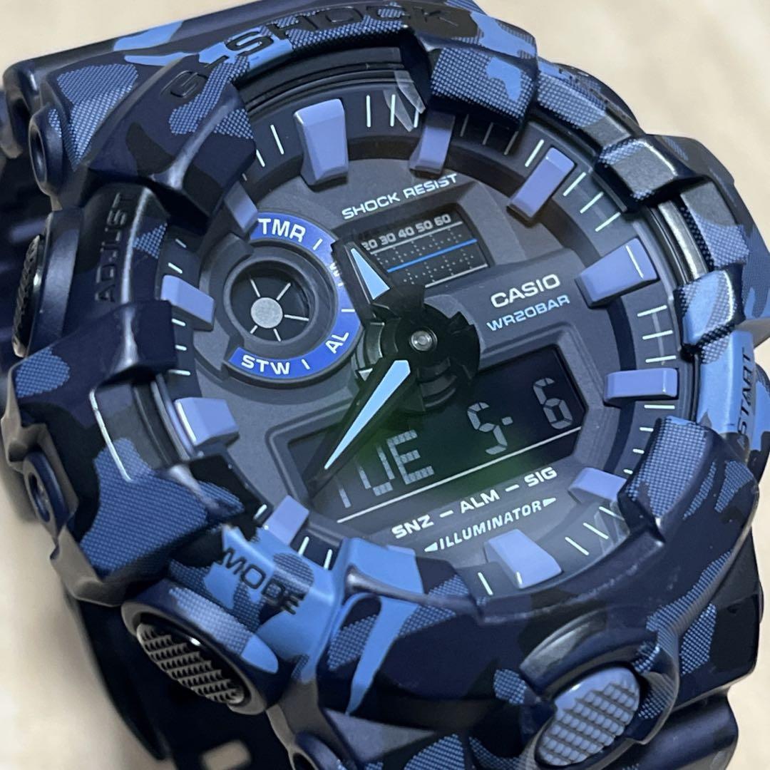 【美品】G-SHOCK GA-700CMアナデジ／ブルーカモフラ／ビッグフェイス