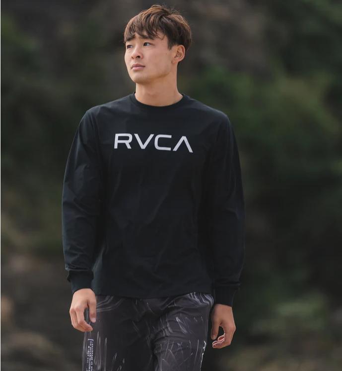 新品 RVCAルーカ　水陸両用サーフロンＴ　ロゴ　黒　Ｌ 25ss