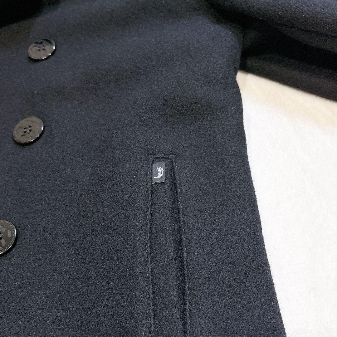 新品同様✨　schott stussy コラボ　ピーコート　ウール　ブラック
