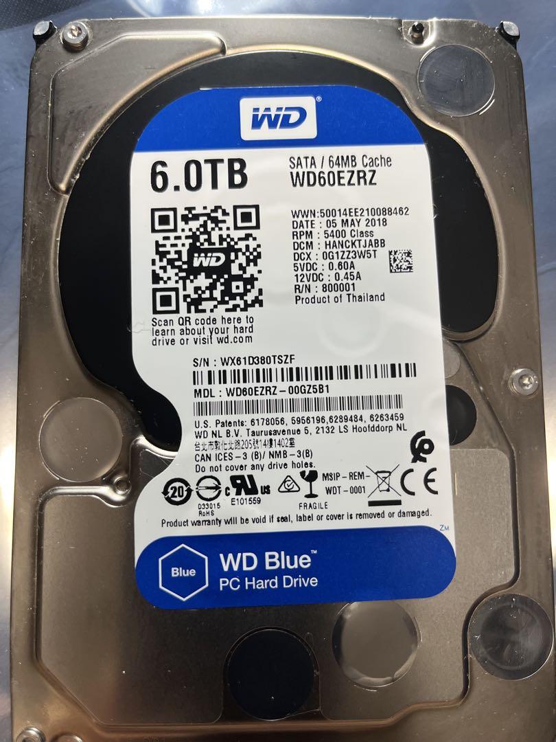 話題の人気 内蔵型ハードディスクドライブ 6.0TB HDD WesternDigital 内蔵型ハードディスクドライブ