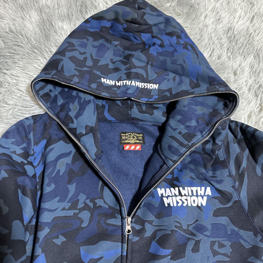 MAN WITH A MISSION カモ柄 ジップパーカー サイズ フリー MAN WITH A MISSION カモ柄 ジップパーカー サイズ フリー