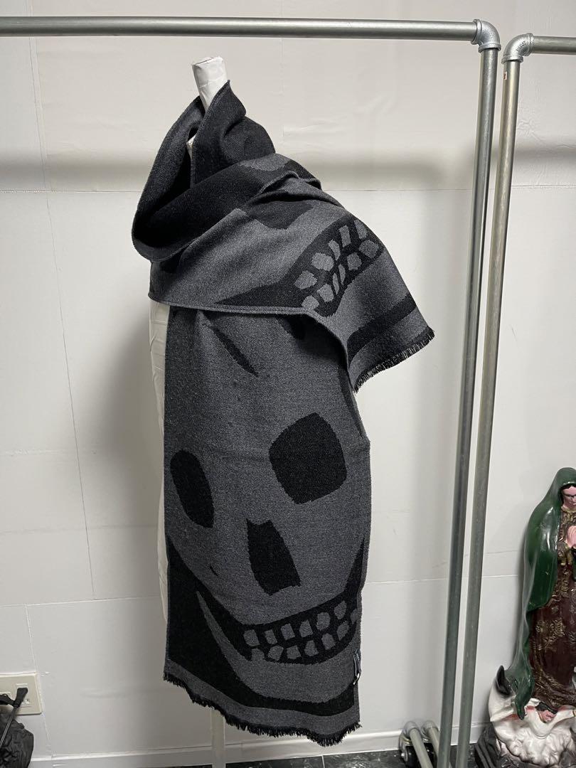 ALEXANDER MCQUEEN スカル ニット ウールマフラー　イタリア製