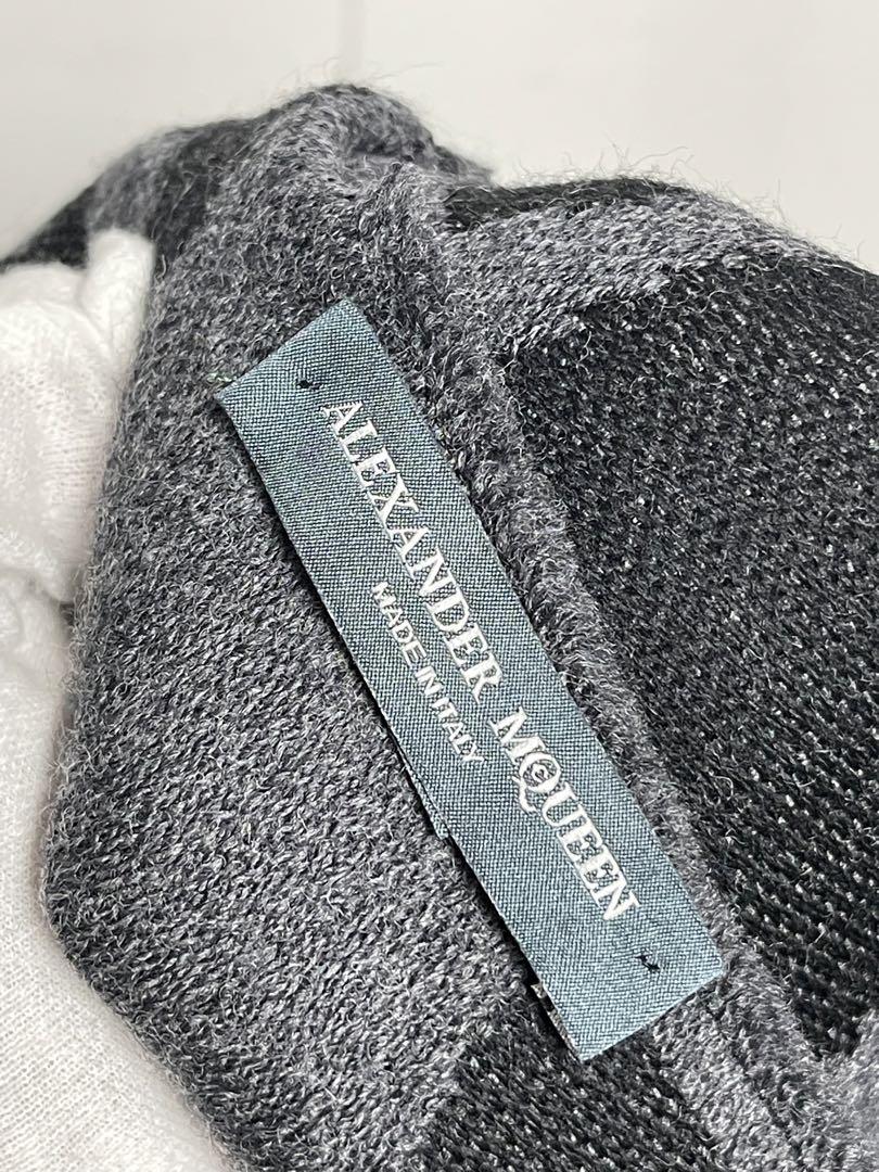 ALEXANDER MCQUEEN スカル ニット ウールマフラー　イタリア製