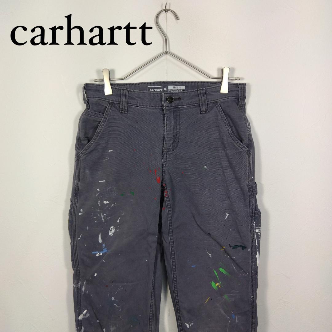 carhartt グレー ワークパンツ ペイント汚れ　レディース