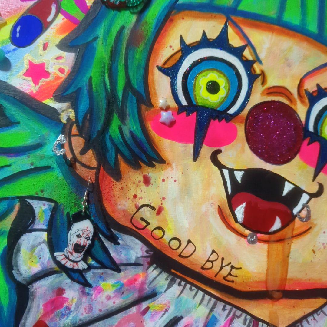 送料無料 日本 一点物/飛び出すアート♡】PSYCHO PARTY【S15号】 メルカリ - 絵画