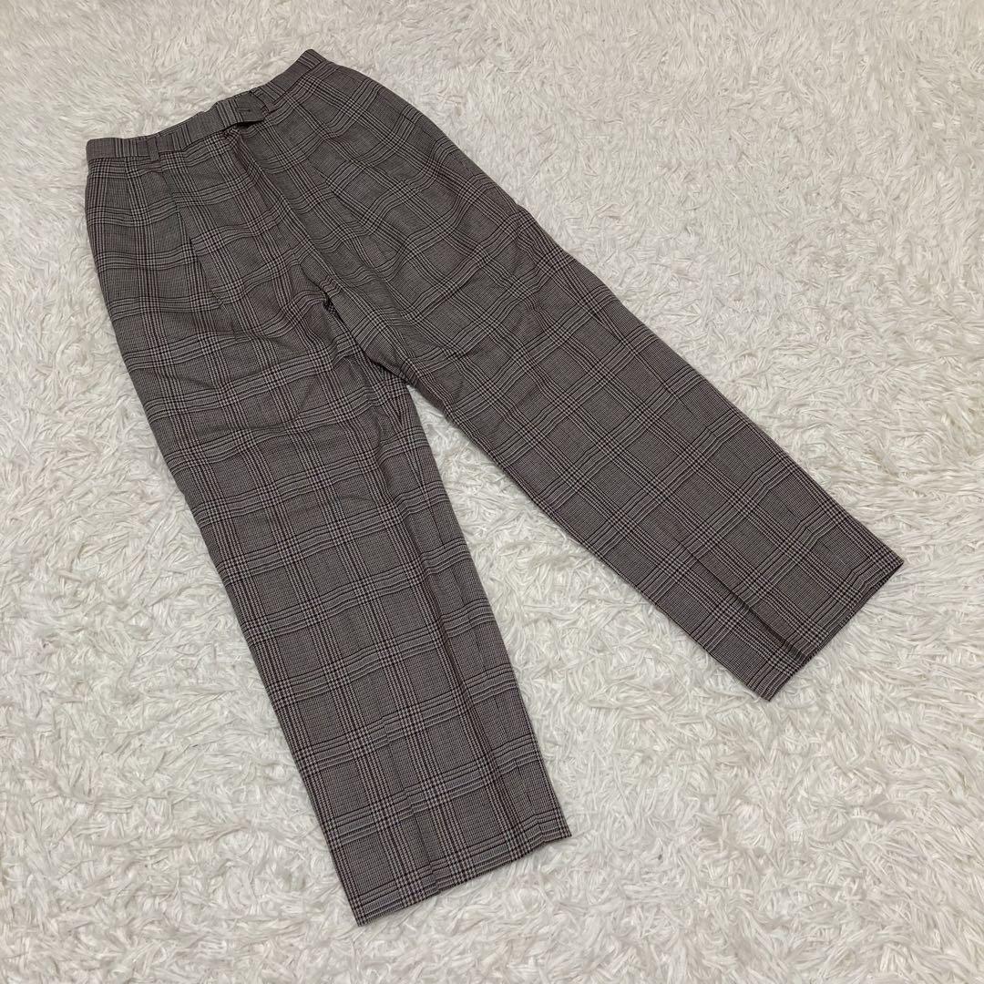 BURBERRYS グレンチェックパンツ　ウール100% ブラウン系　9号