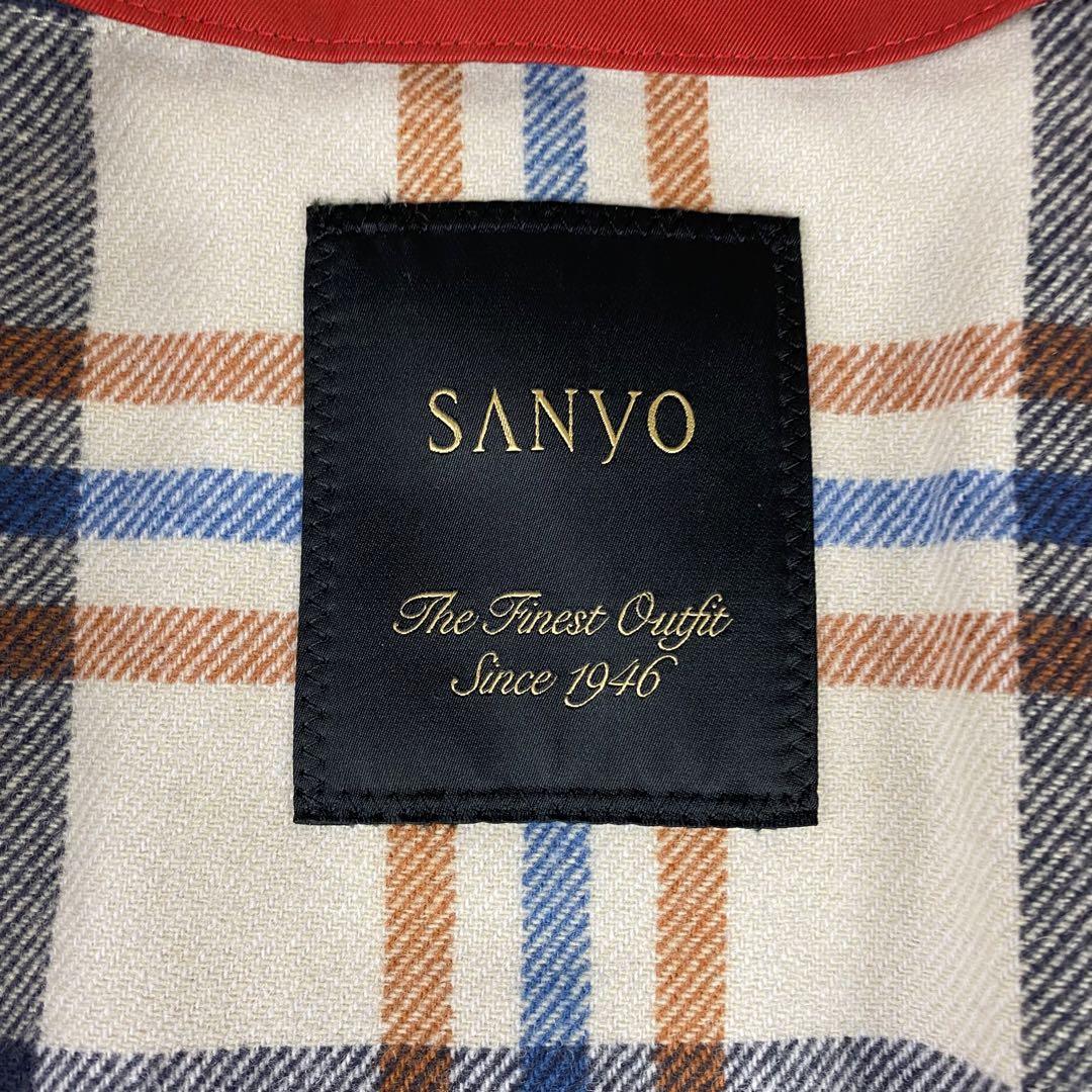 【極美品】SANYO 100年コート 三陽格子 トレンチコート ライナー付 赤