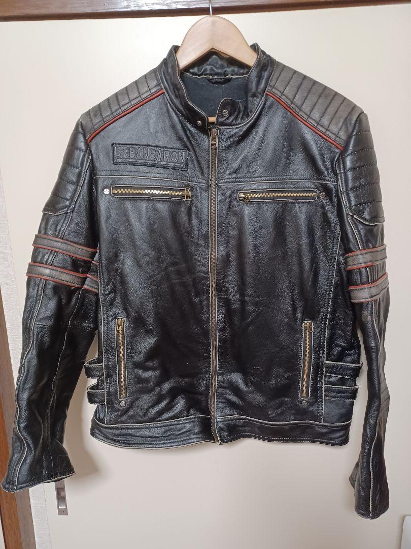 スカルシングルライダースジャケット　XL