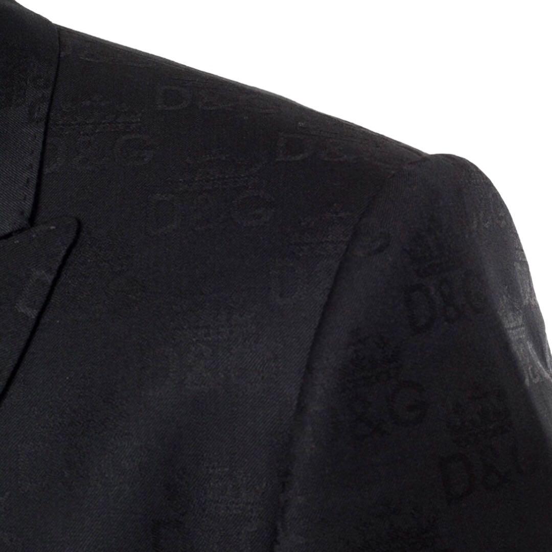 DOLCE&GABBANA ロゴ 総柄 ジャガード テーラードジャケット D&G