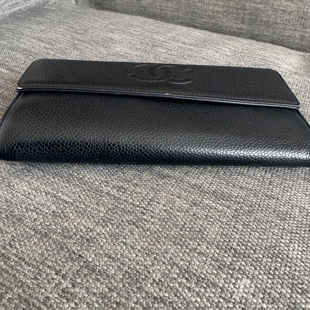 CHANEL ブラックレザー 長財布