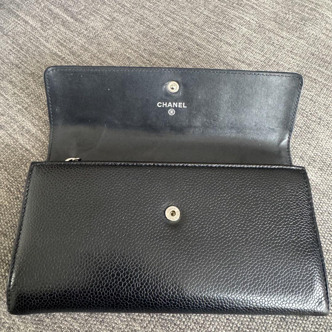 CHANEL ブラックレザー 長財布