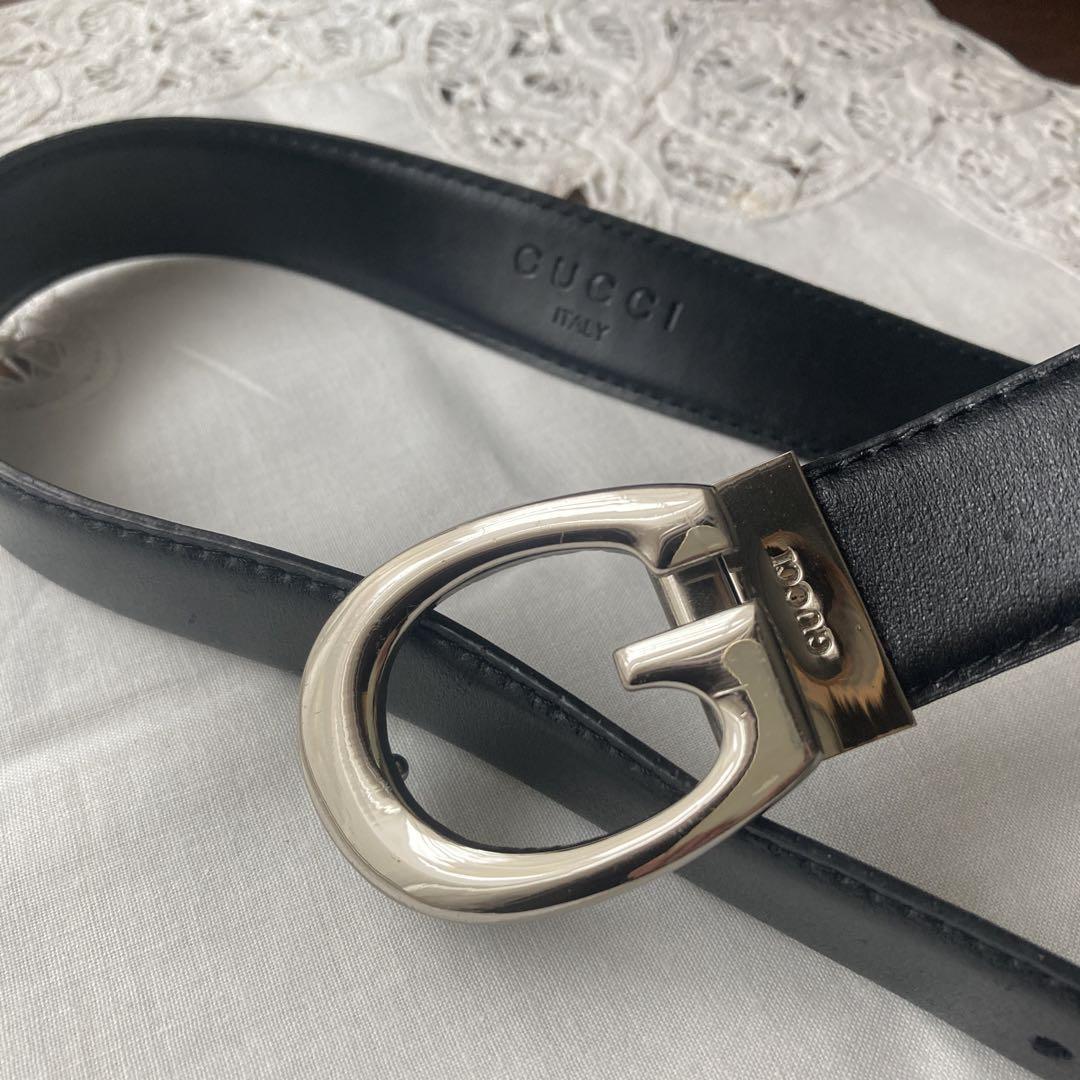美品】GUCCI 黒ベルト バックル取り外し可能 3cm幅 長さ→約95cm 美品】GUCCI 黒ベルト バックル取り外し可能 3cm幅 長さ→約95cm