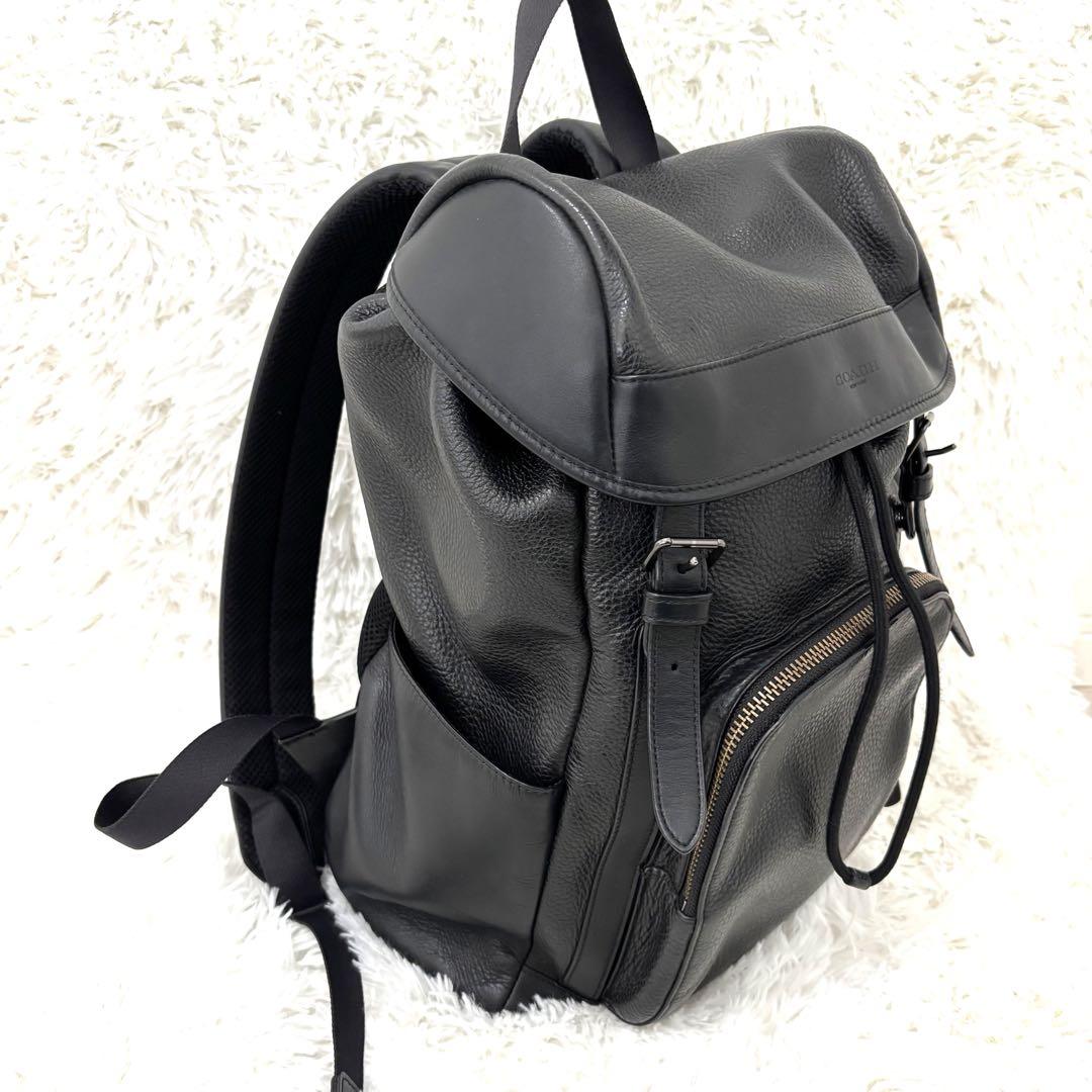美品　COACHレザーリュック　ブラック