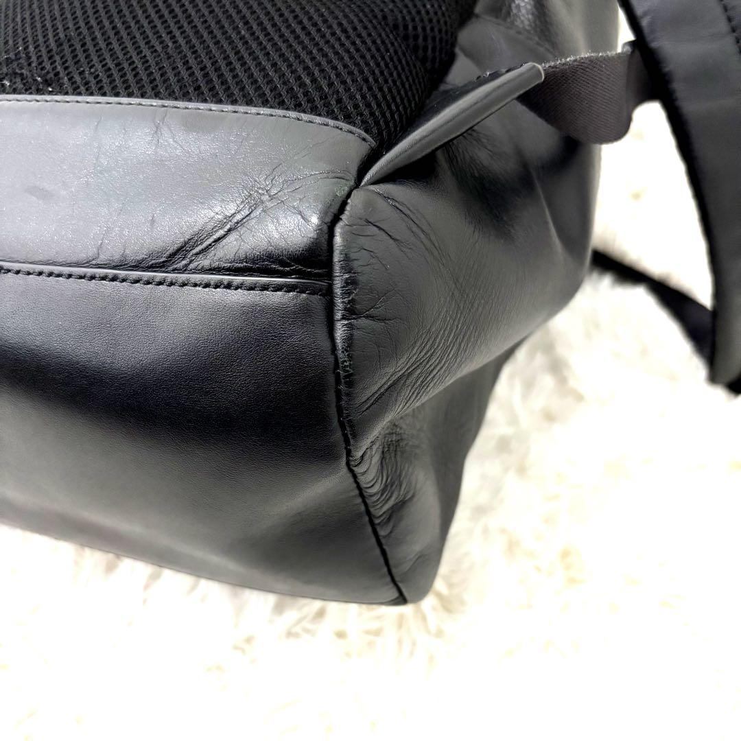 美品　COACHレザーリュック　ブラック
