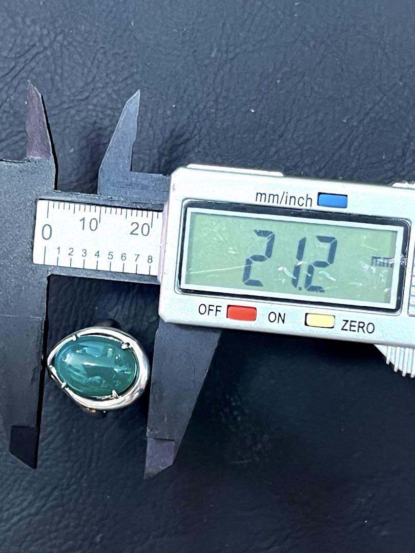 silver925 三越 刻印 greenメノウ 指輪