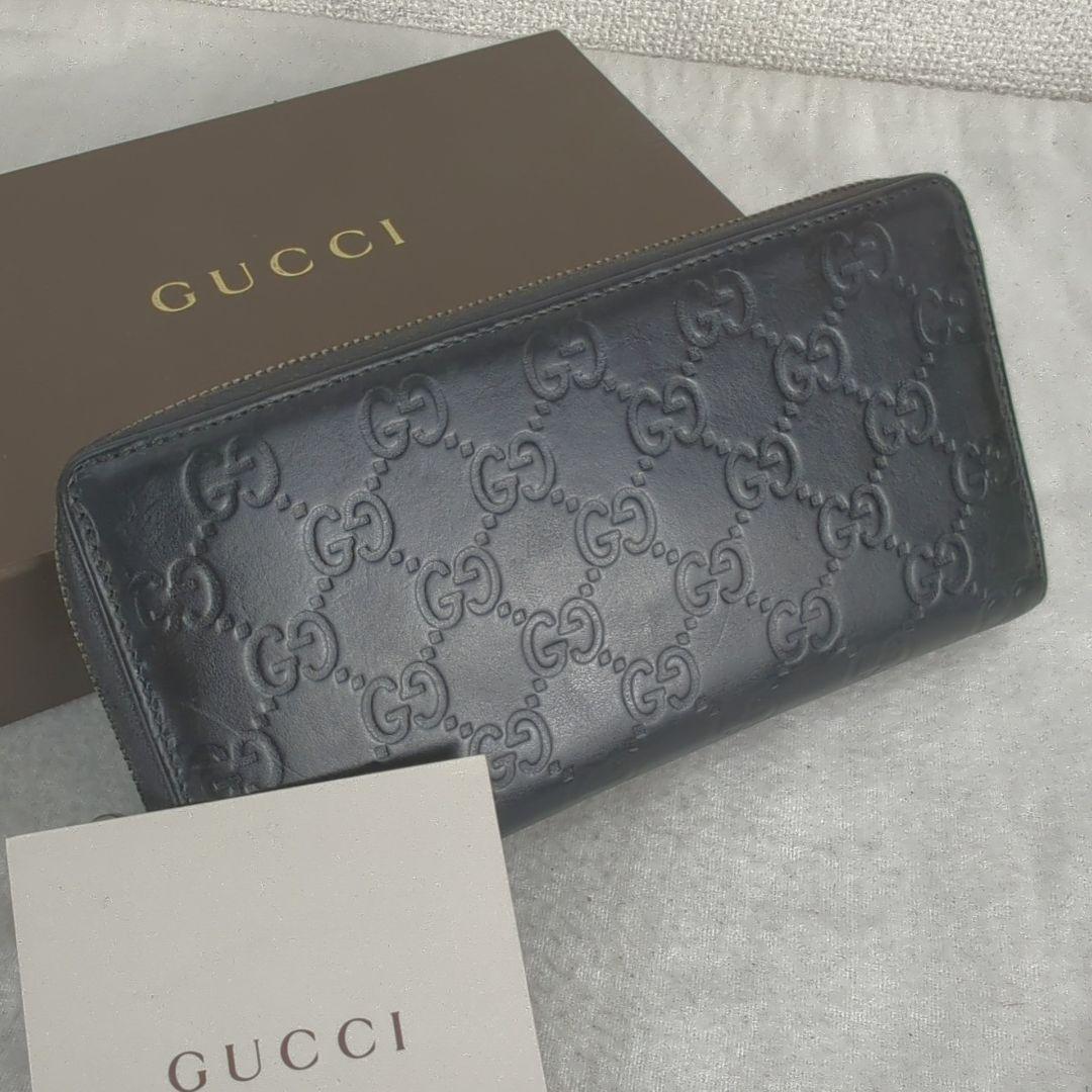 【良品】GUCCI グッチ 長財布 ラウンド ジップ ジッピー GG柄 ロゴ