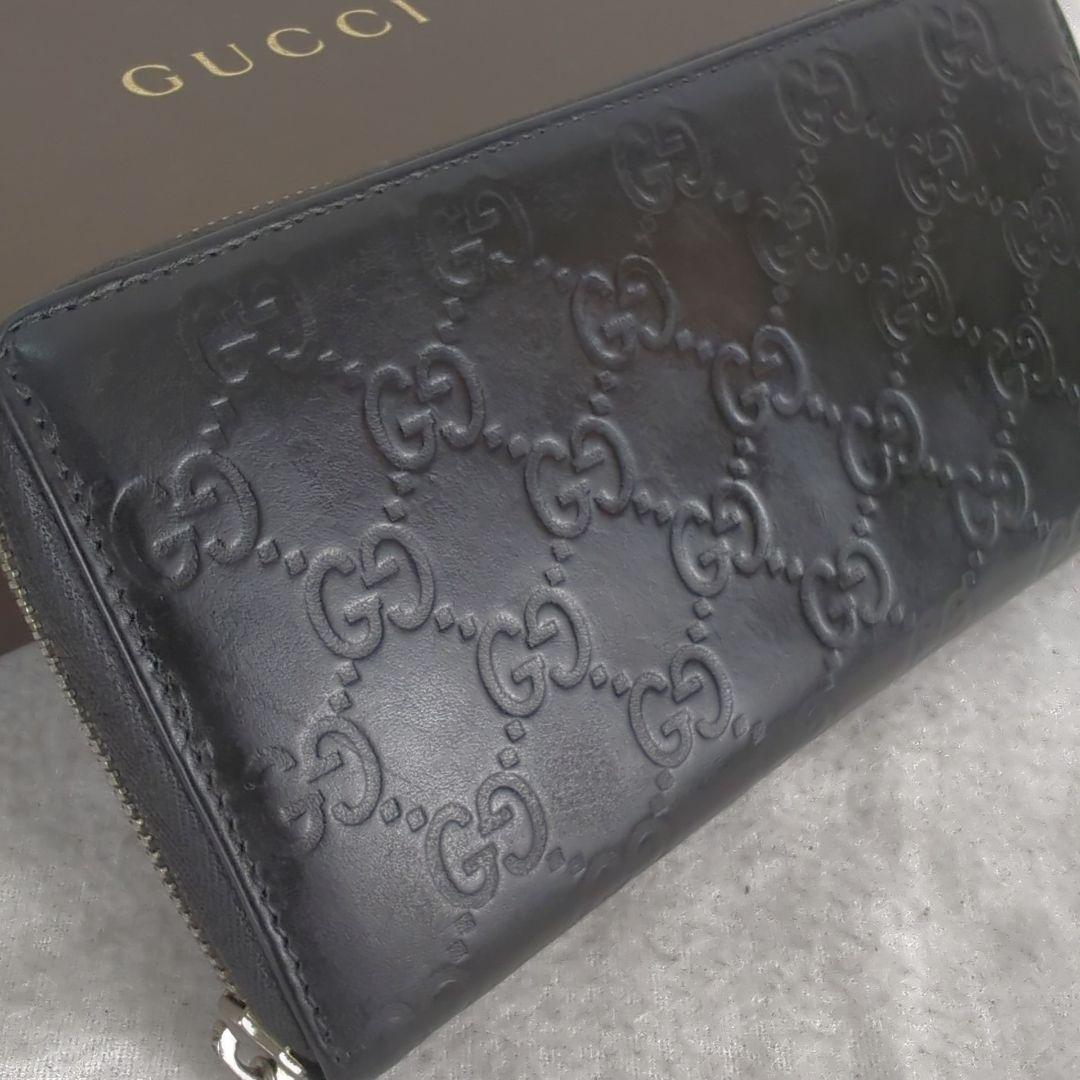 【良品】GUCCI グッチ 長財布 ラウンド ジップ ジッピー GG柄 ロゴ