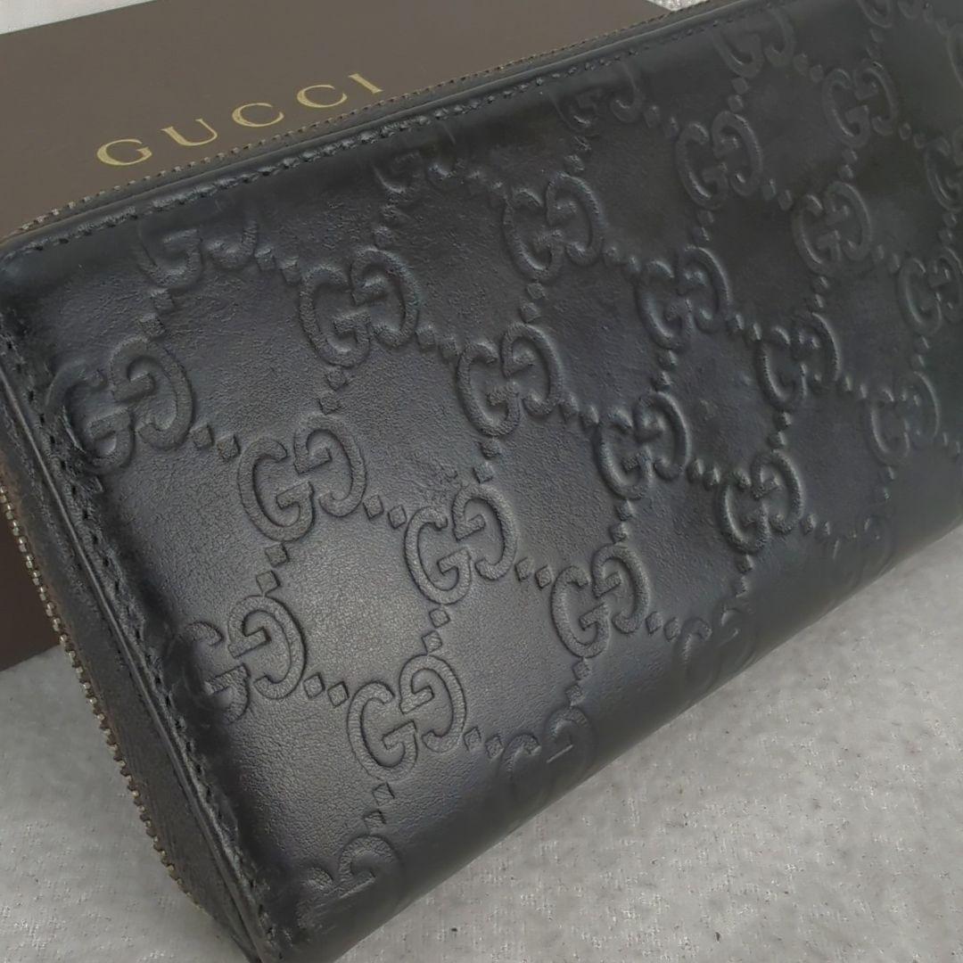 【良品】GUCCI グッチ 長財布 ラウンド ジップ ジッピー GG柄 ロゴ