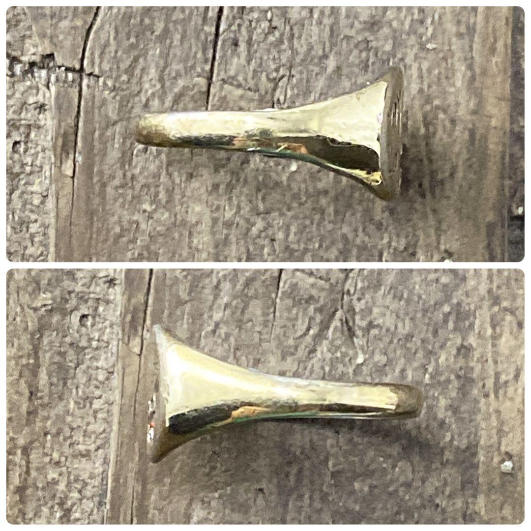 英国 シグネットリング 赤石 金メッキ GF 12号　シルバー ゴールド