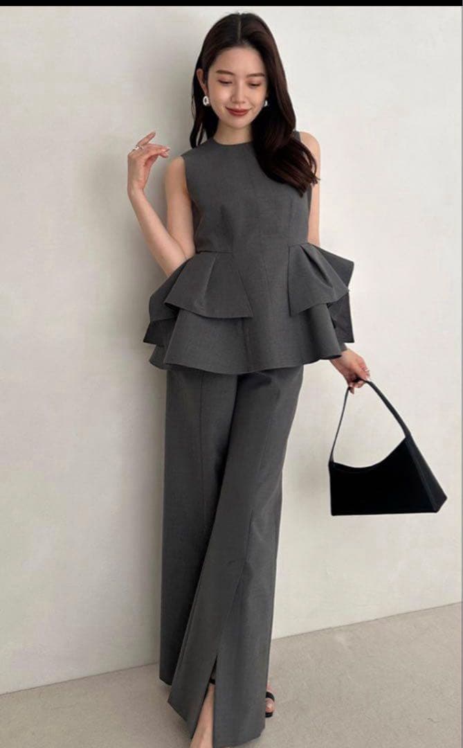 anuans センタースリットワイドパンツ