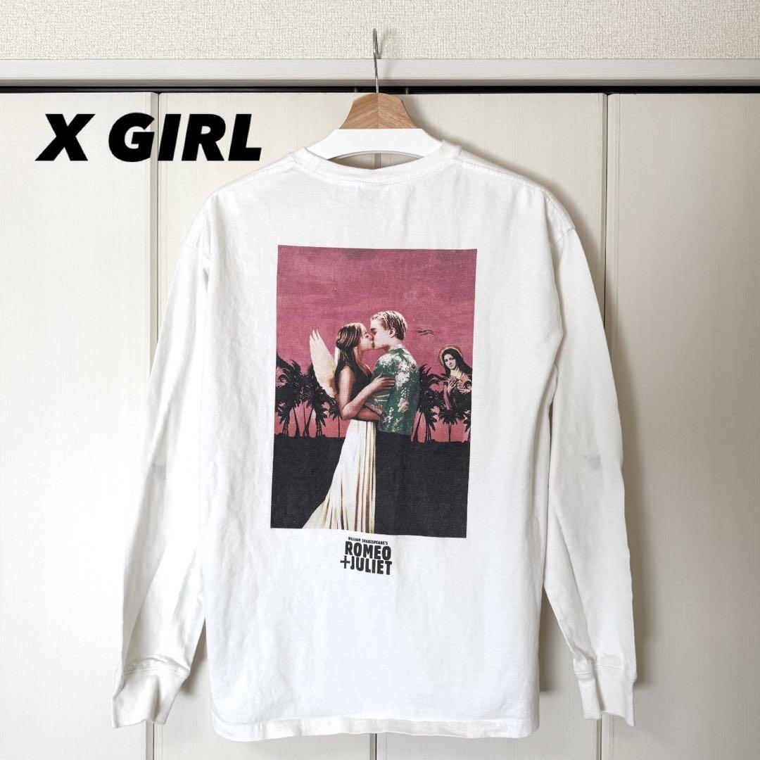 エックスガール ロンT ホワイト ロミジュリ長袖 レディース ユニセックス