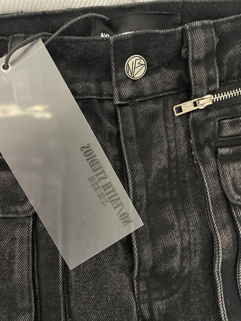 パンツ no/faith studios flared cargo denim