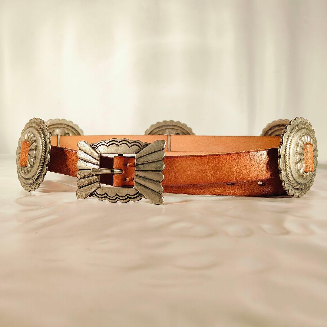 【新品極美品】RIVOLTA×JOKER イタリア製高級本革コンチョベルト 85