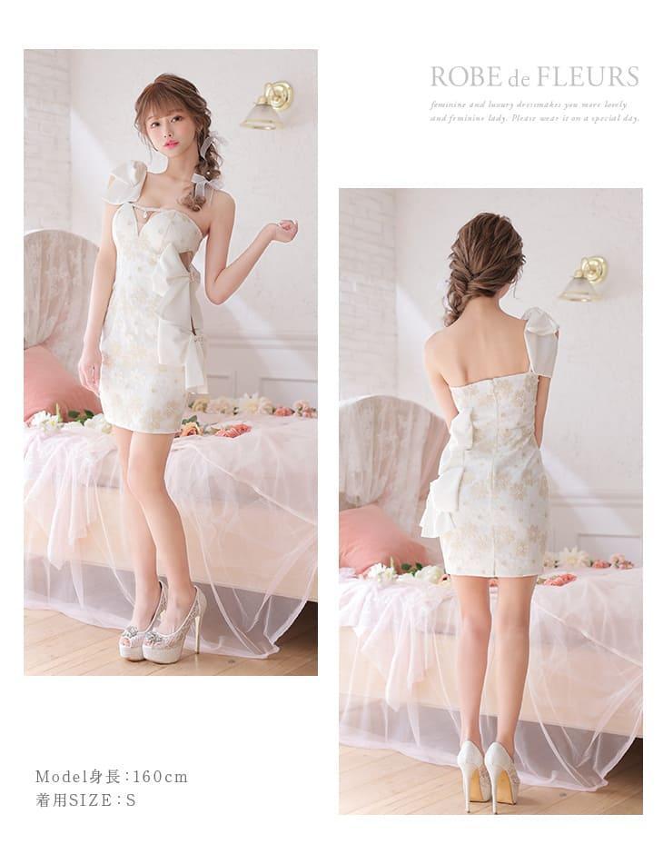 【完売品】ROBE de FLEUR　フラワーリボンワンショルダードレス